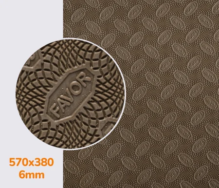 Резина набоечная FAVOR, р. 570*380*6мм, цв. кофе с молоком (15) milk koffe