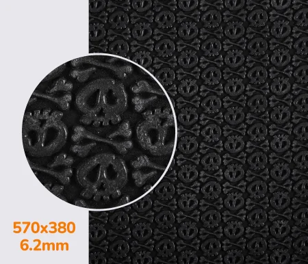 Резина набоечная FAVOR - SKULLS, р. 570*380*6.2 мм, цв. чёрный