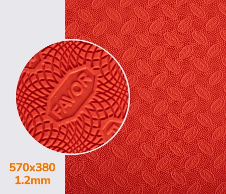 Резина подмёточная FAVOR, р. 570*380*1.2мм, цв. красный (4) red