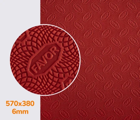 Резина набоечная FAVOR, р. 570*380*6мм, цв. темно-красный (3) dark red