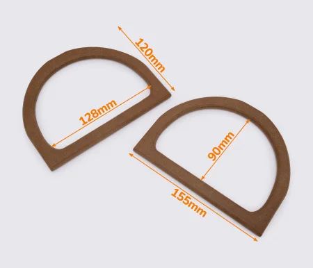Деревянные ручки для сумки 15.5*12cm цв. Темная охра (GG-210)