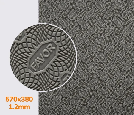 Гумова профілактика FAVOR, р. 570*380*1.2 мм, кол. сірий (1) white grey