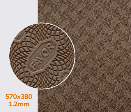 Резина подмёточная FAVOR, р. 570*380*1.2мм, цв. кофе с молоком (15) milk koffe