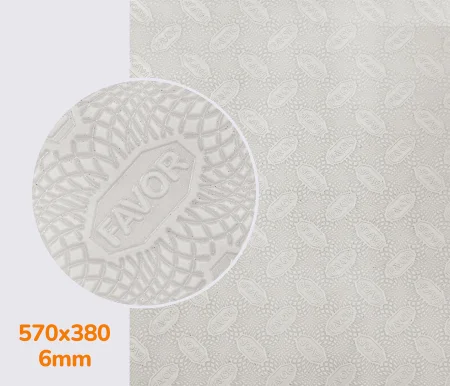 Резина набоечная FAVOR, р. 570*380*6мм, цв. белый (2) white