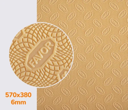 Резина набоечная FAVOR, р. 570*380*6мм, цв. бежевый (11) light yellow