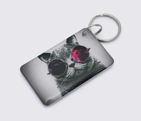Заготовка ключа для домофона RFID 5577, "Кот в очках", перезаписываемая