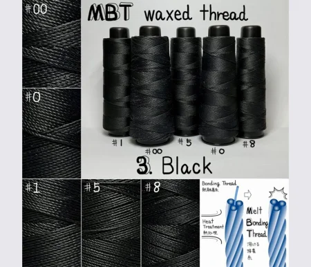 Вощеная нить МВТ 0,55мм черная №5 (200м)