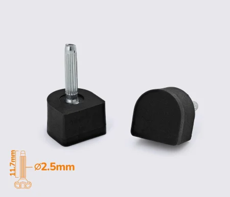 CASALI 2.5 мм DOUBLE LAYER набійка поліуретанова на штирі кол.чорний 10*10