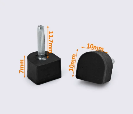 CASALI 2.5 мм DOUBLE LAYER набійка поліуретанова на штирі кол.чорний 10*10