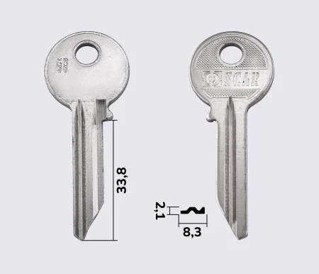Заготовка ключей 8M-1D (Oscar).