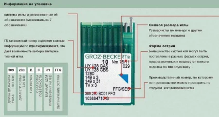 Иголка GROZ-BECKERT - лопатка для работы с кожей (10шт) 130-21
