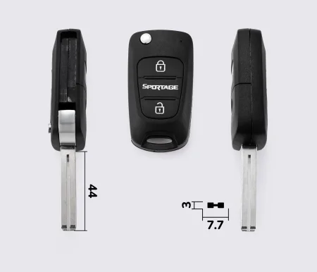 Заготовка KIA Sportage викидний ключ 3 кнопки (корпус) 234#