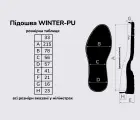 Підошва для взуття, жіноча, WINTER-PU (Вінтер-ПУ), кол. чорний 33