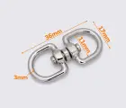Вертлюг металлический 10мм цв.никель (YK-H6089)