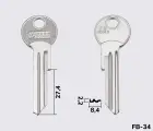 FB25RX Silca заготовка ключа англійський профіль