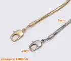 Цепочка (ручка) для сумки клатча с карабином , 120 см (65-278)