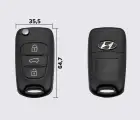 HYUNDAI I30-35 на 3 кнопки заготовка викидного ключа (корпус)