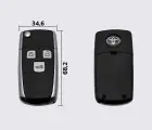TOYOTA COROLLA викидний ключ 3 кнопки (корпус) 2 покоління, заготовка ключа