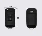 HYUNDAI SANTA FE викидний ключ 2 кнопки (корпус) заготовка ключа