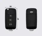 Заготовка HYUNDAI викидний ключ 3 кнопки (корпус)