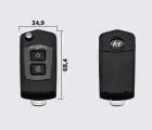 Заготовка HYUNDAI SANTA FE викидний ключ 2 кнопки (корпус)