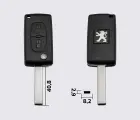 PEUGEOT викидний ключ 2 кнопки (корпус) лезо HU83 заготовка ключа