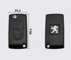 PEUGEOT викидний ключ 2 кнопки (корпус) лезо HU83 заготовка ключа