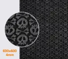 Гума каучукова FAVOR - SKULLS, р. 600*600*4мм, кол. чорний