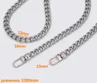 Цепочка (ручка) для сумки клатча с карабином цв. никель 120см (QW-042)