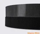 Застібка липучка 50мм чорна 100% нейлон ПРЕМІУМ - MH для взуття рюкзаків сумок одягу