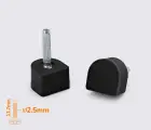 CASALI 2.5 мм DOUBLE LAYER набійка поліуретанова на штирі кол.чорний 10*10