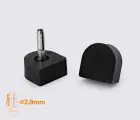 CASALI 2.9 мм DOUBLE LAYER, INFLEX р. 14мм, кол. чорний поліуретанові набійки на штирі