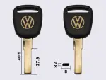 VOLKSWAGEN C-082 (лого золото) заготовка ключа