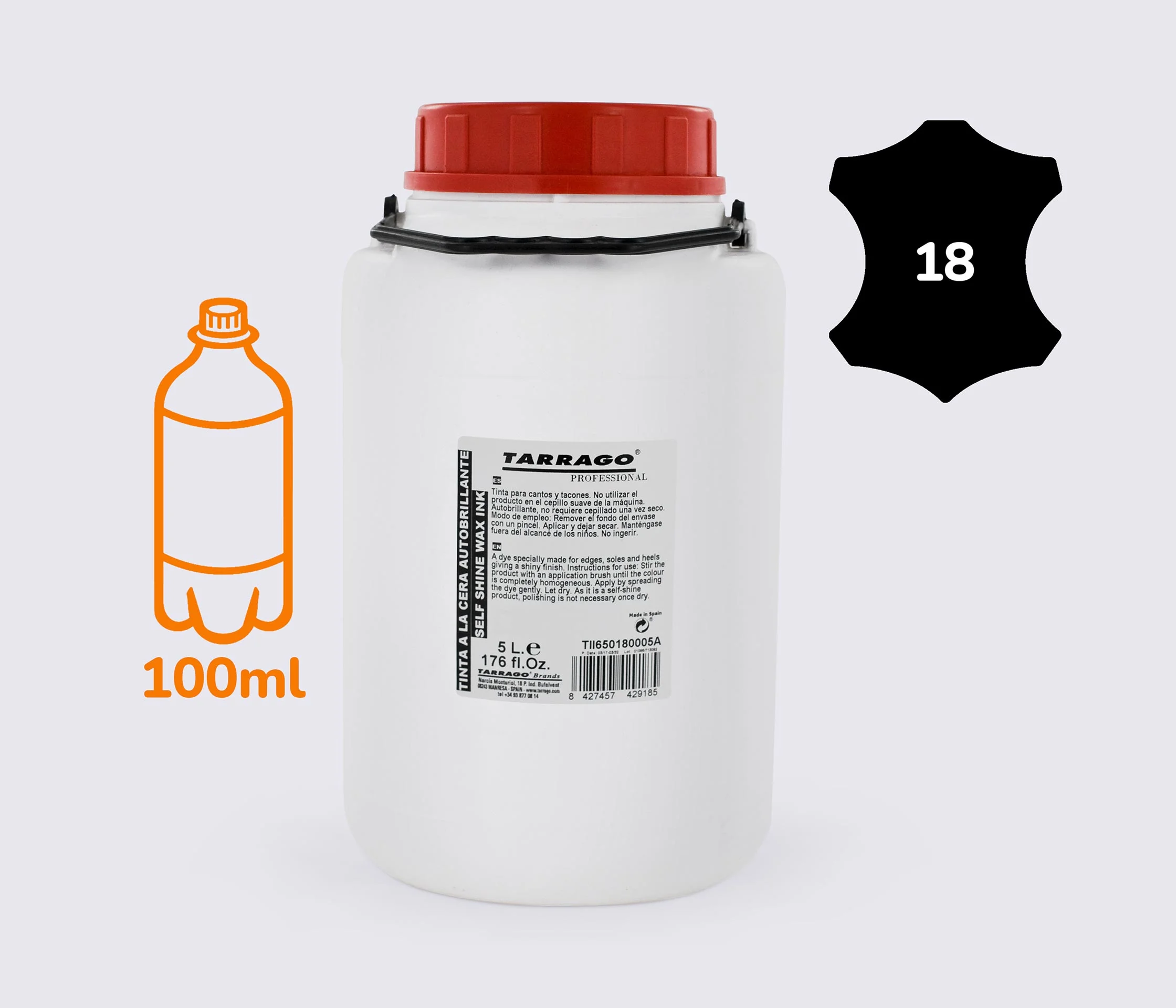 Фарба чорна для підошв, рантів і каблуків Tarrago Self Shine Wax Ink, 100 мл (НА РОЗЛИВ),TII65(18)