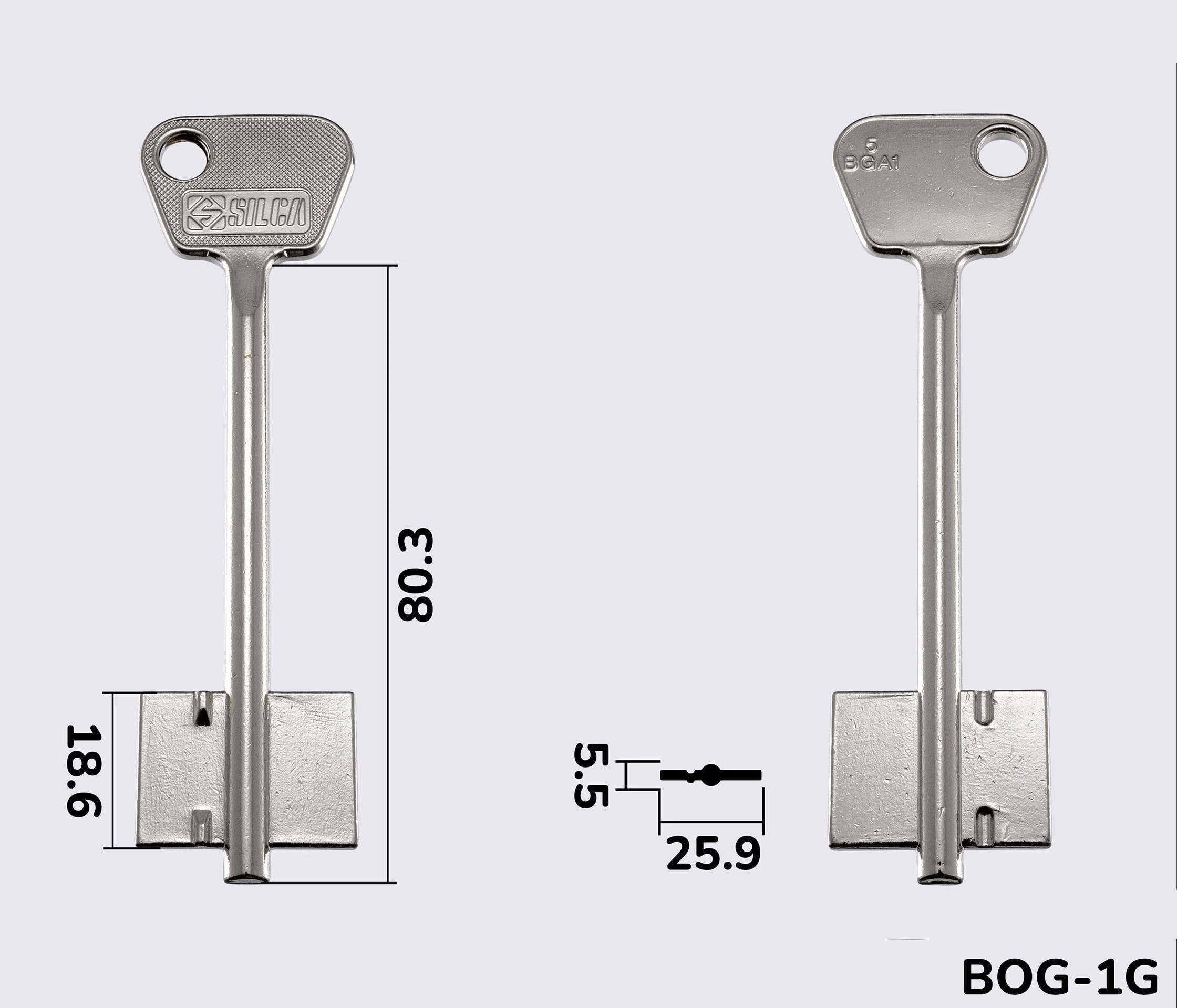 5BGA1 Silca (Богатырь-1) заготовка ключа бородкова