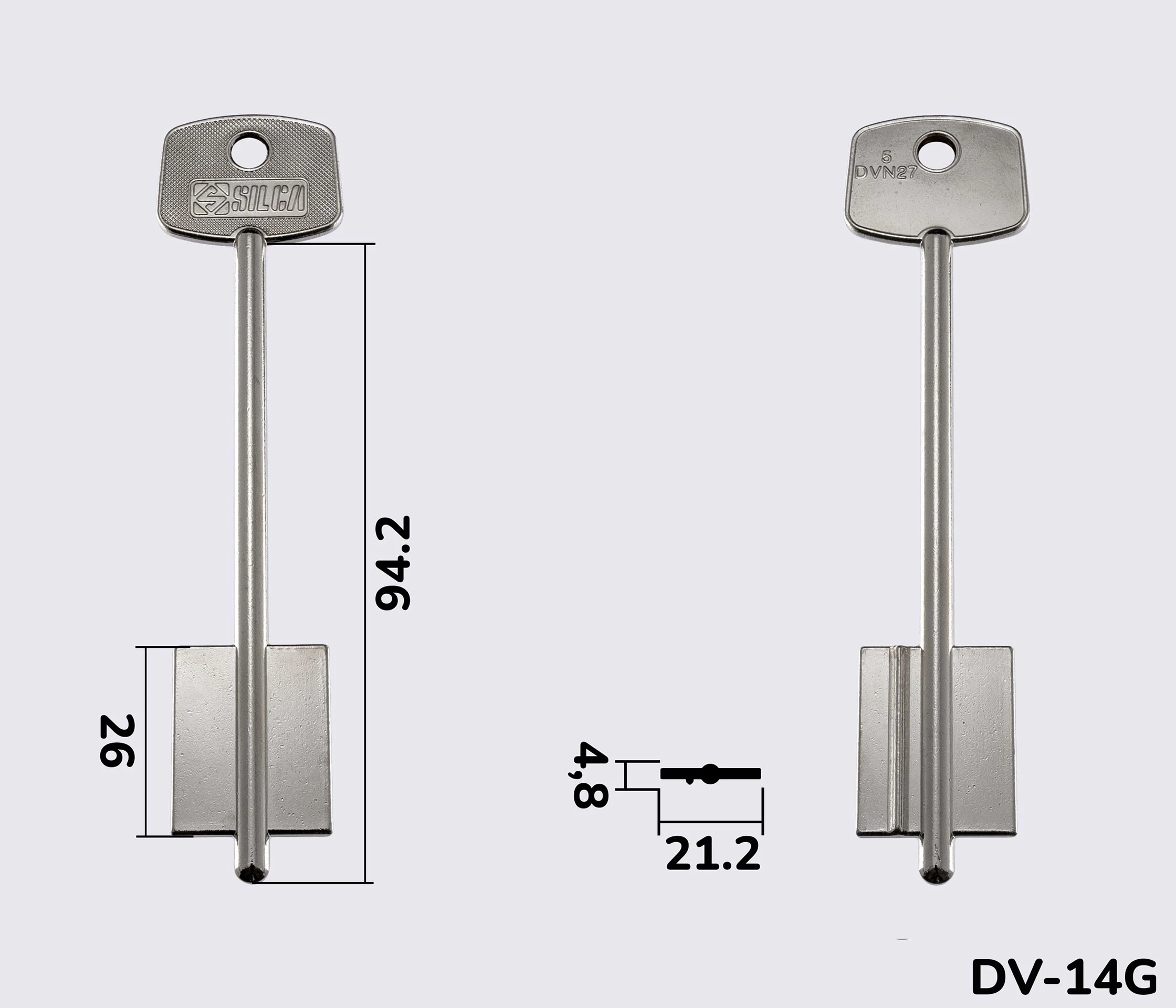 5DVN27 Silca (ELP-4) заготовка ключа бородкова