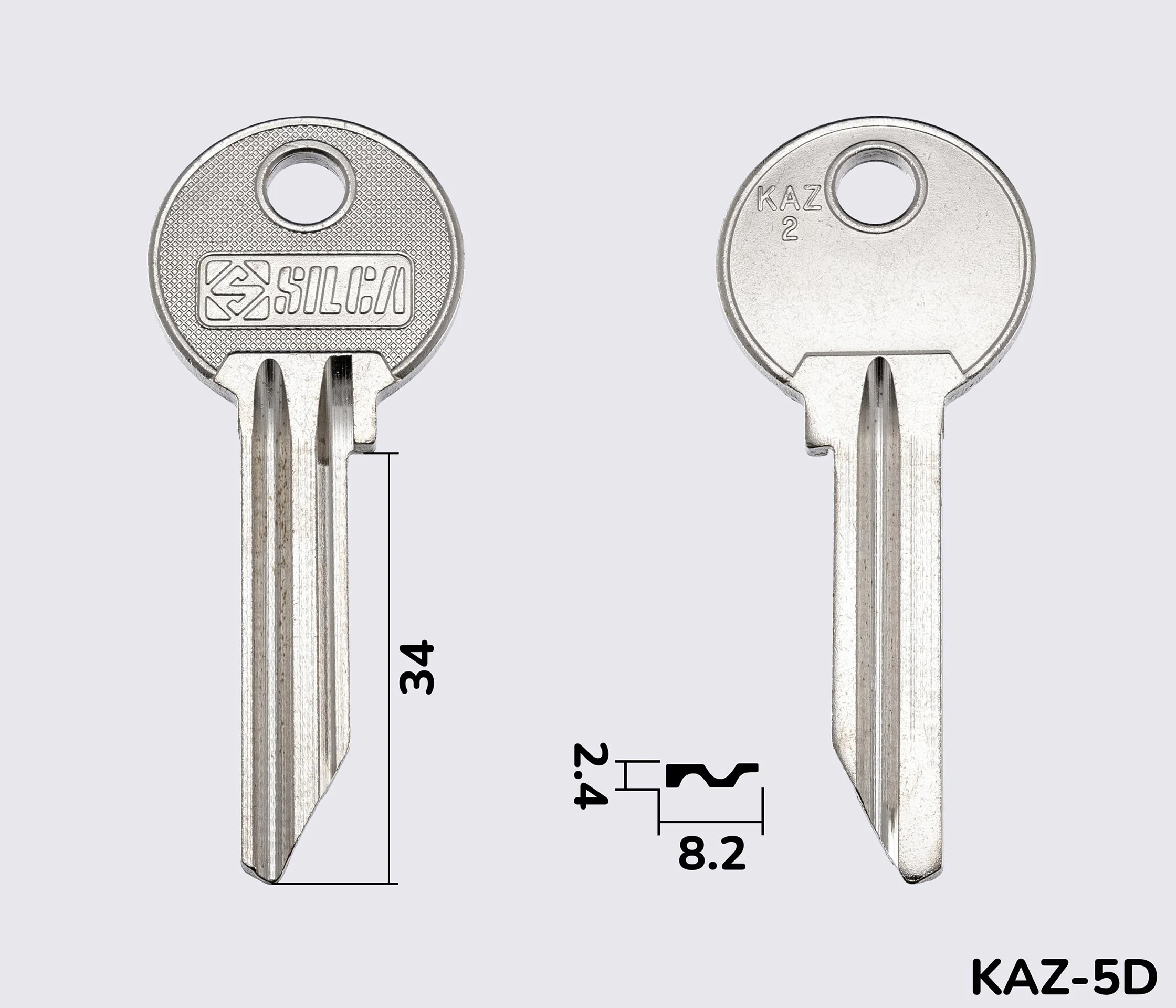 KAZ2 Silca заготовка ключа англійський профіль