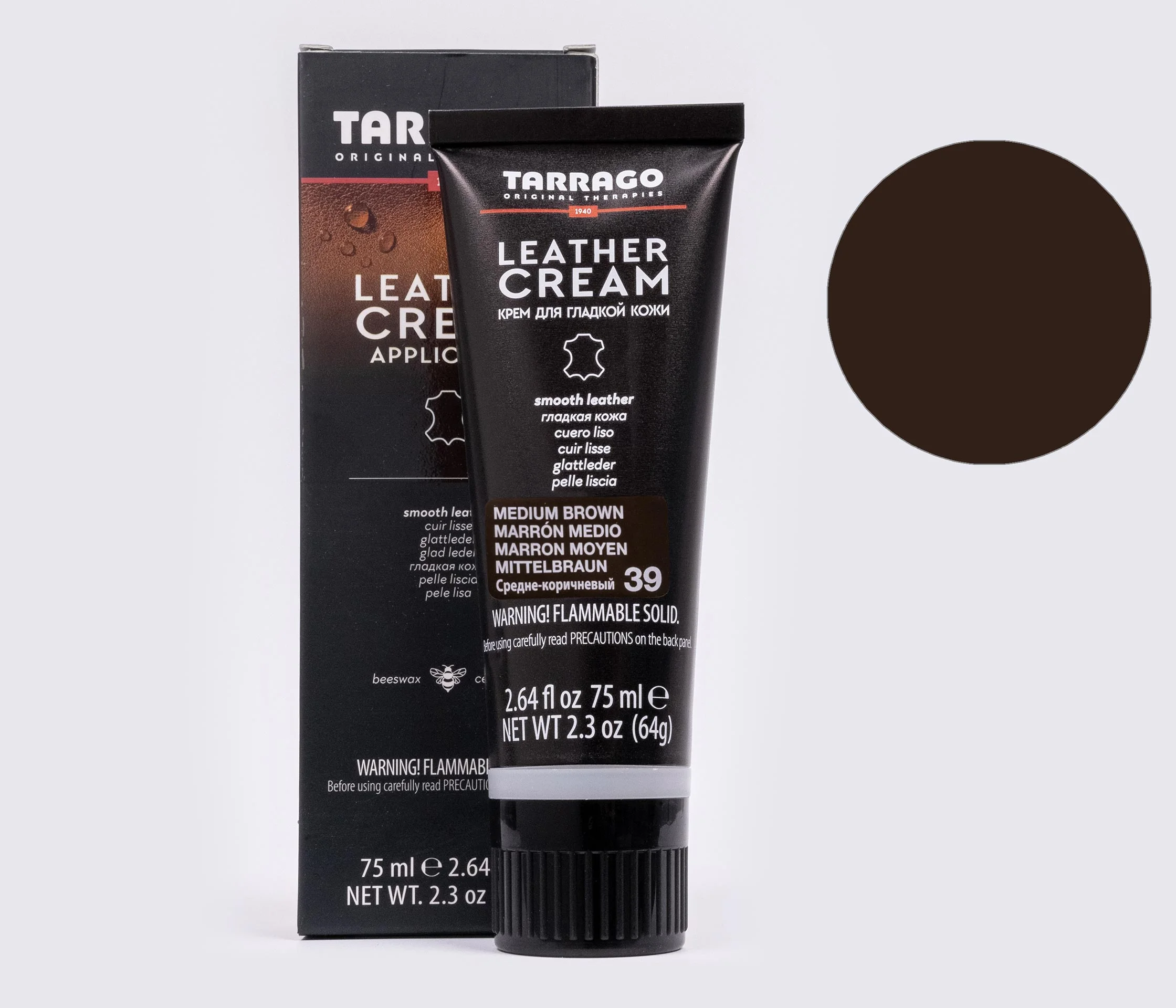 Водоотталкивающий крем для обуви Tarrago Leather Cream, 75 мл,TCO87/75