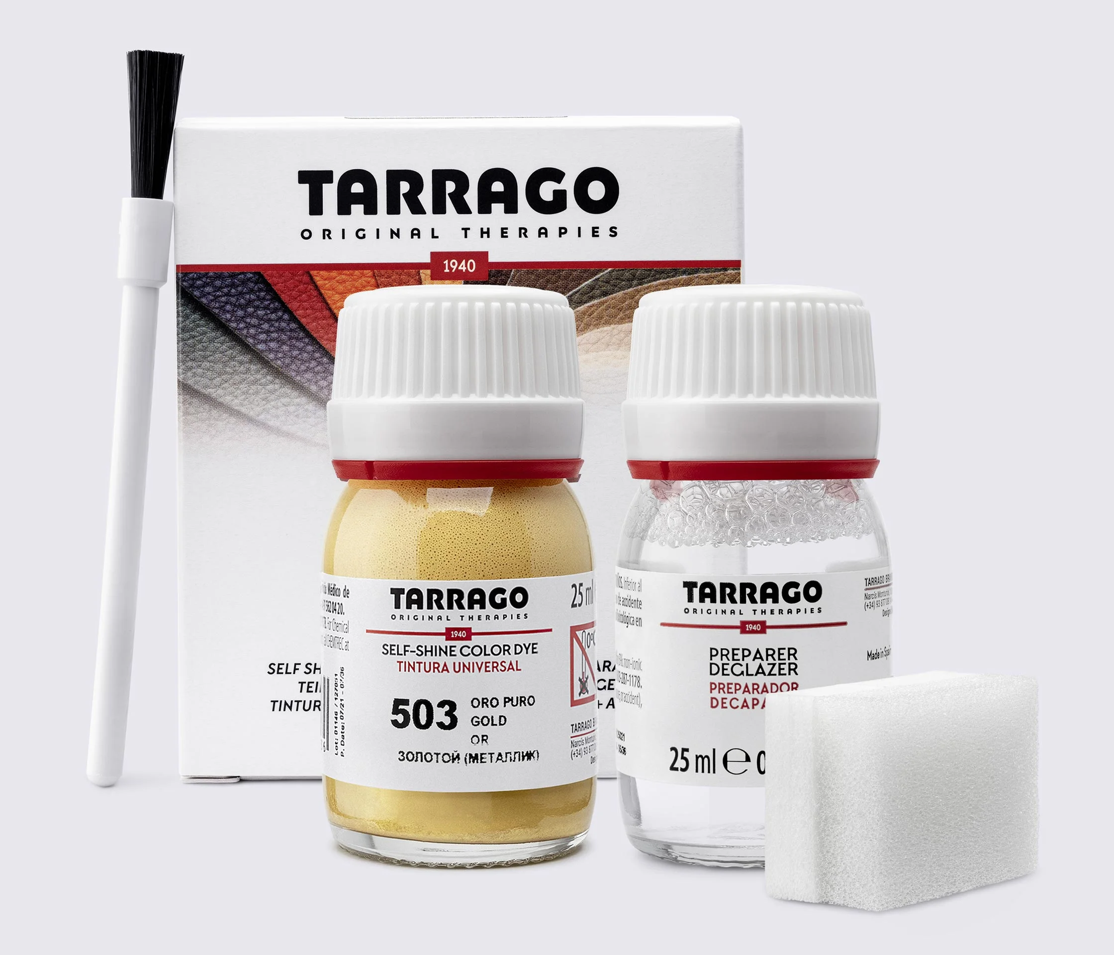 Фарба для гладкої шкіри та текстилю + очищувач Tarrago Color Dye, 2*25 мл, TDC05