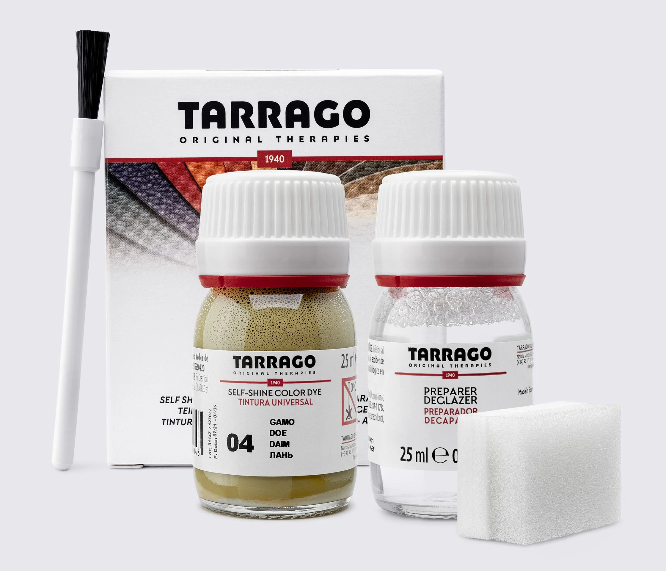 Фарба для гладкої шкіри та текстилю + очищувач Tarrago Color Dye, 2*25 мл, TDC05