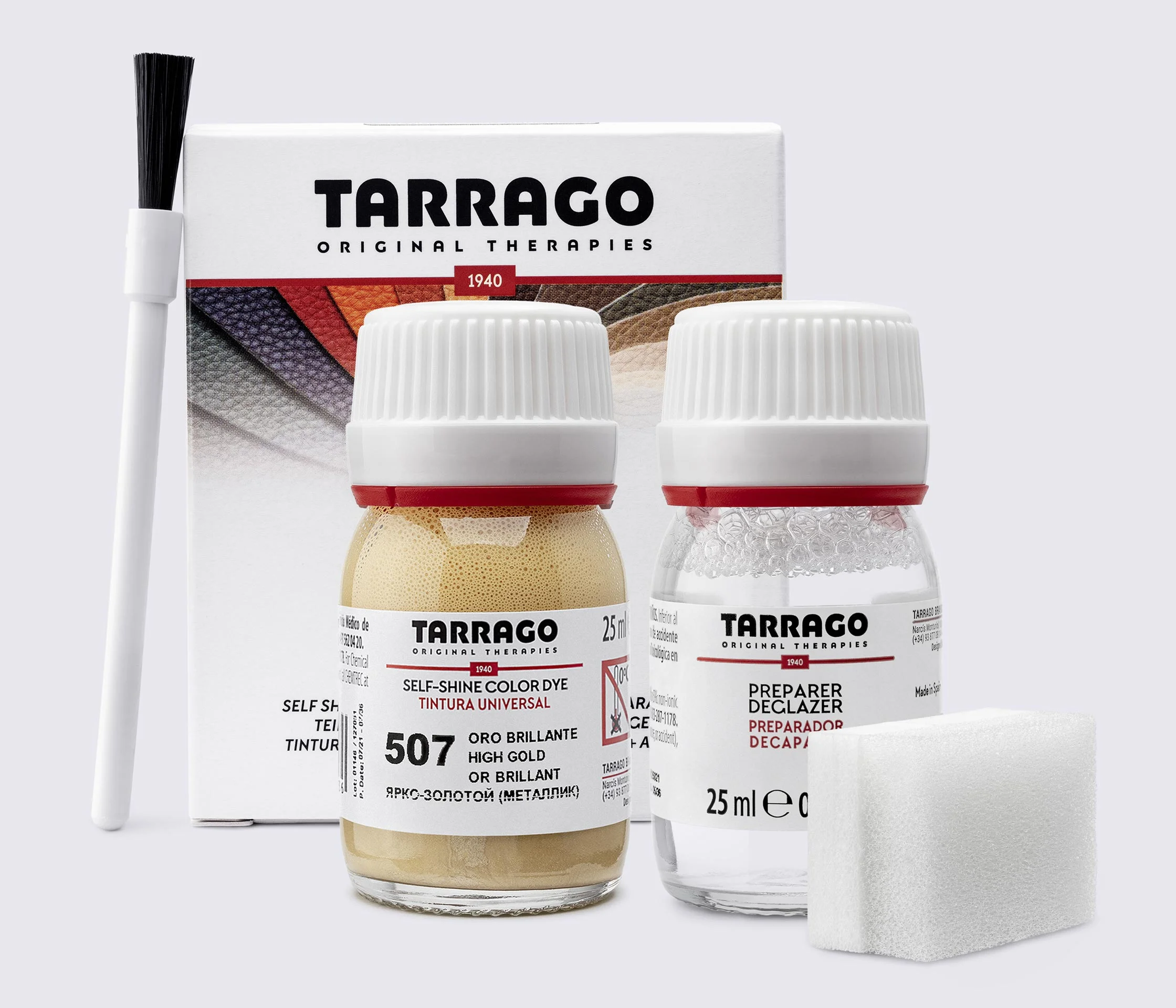 Фарба для гладкої шкіри та текстилю + очищувач Tarrago Color Dye, 2*25 мл, TDC05