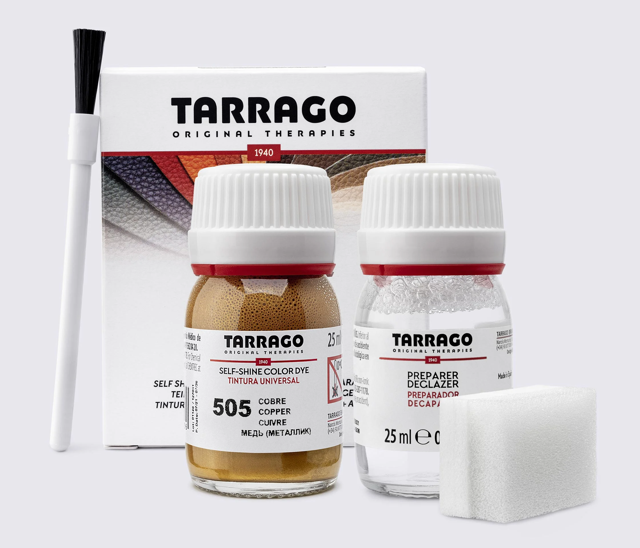 Фарба для гладкої шкіри та текстилю + очищувач Tarrago Color Dye, 2*25 мл, TDC05