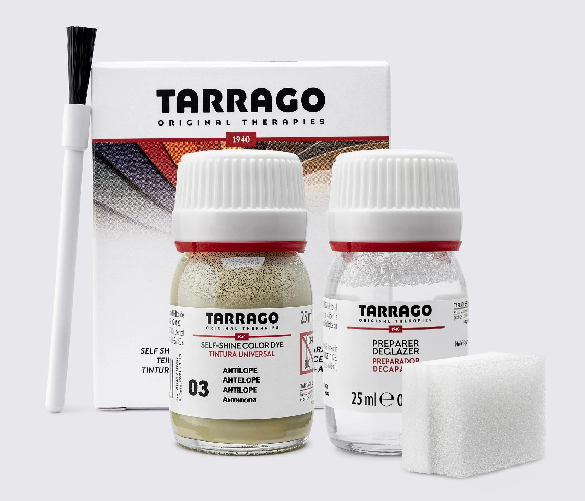 Фарба для гладкої шкіри та текстилю + очищувач Tarrago Color Dye, 2*25 мл, TDC05