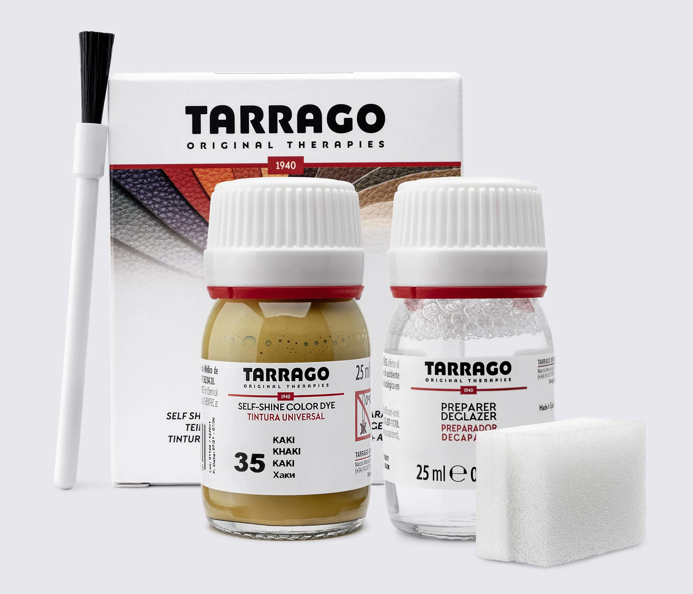 Фарба для гладкої шкіри та текстилю + очищувач Tarrago Color Dye, 2*25 мл, TDC05
