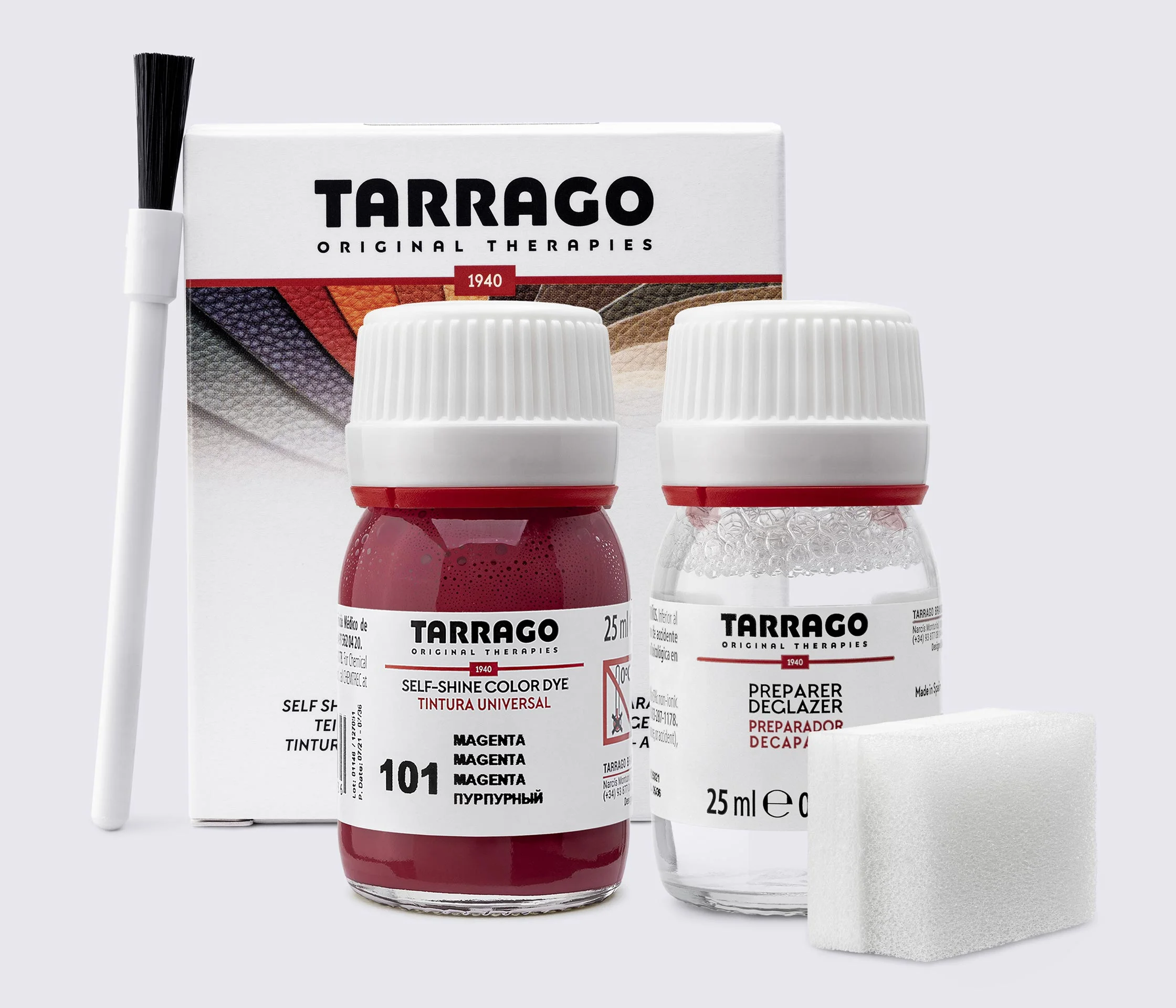 Фарба для гладкої шкіри та текстилю + очищувач Tarrago Color Dye, 2*25 мл, TDC05
