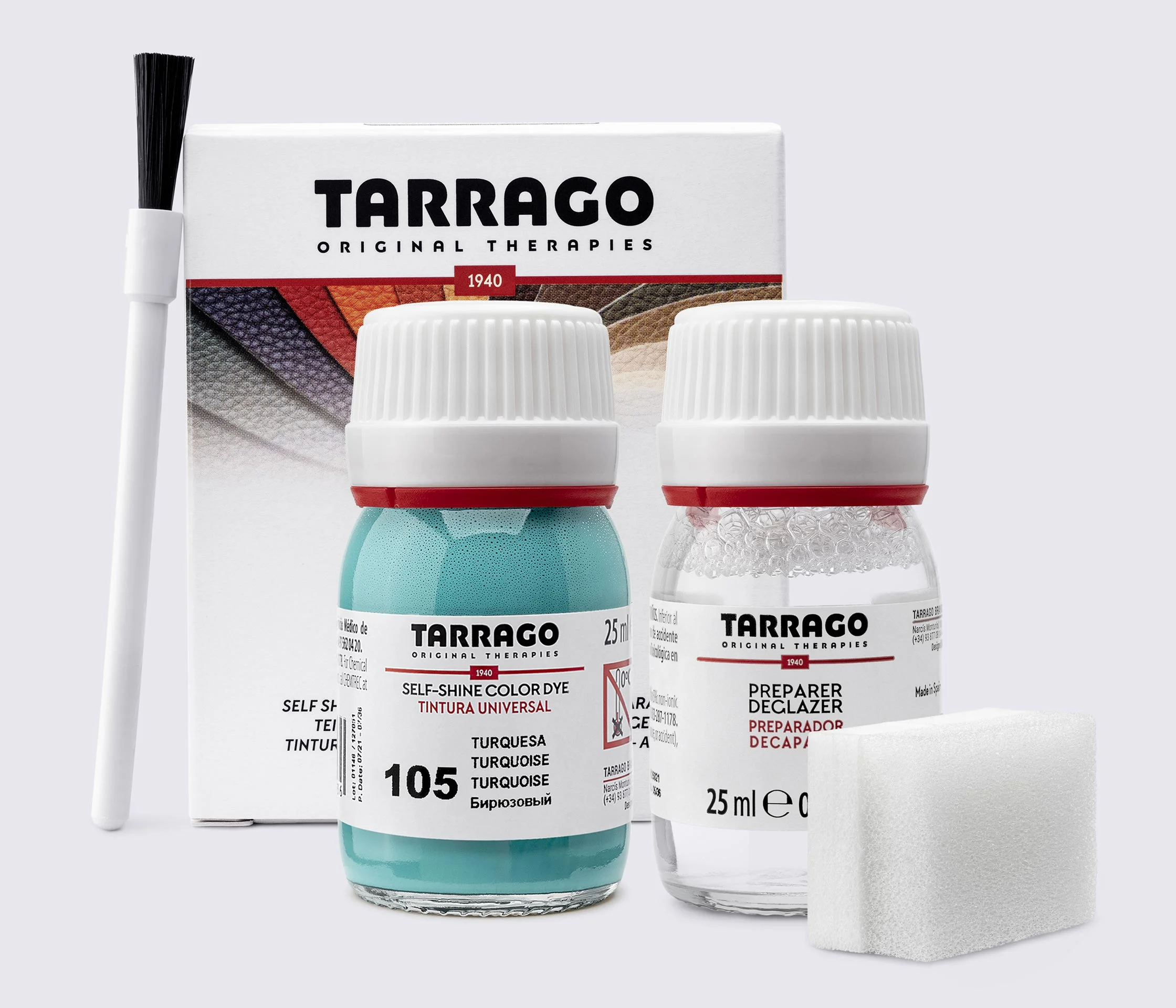 Фарба для гладкої шкіри та текстилю + очищувач Tarrago Color Dye, 2*25 мл, TDC05