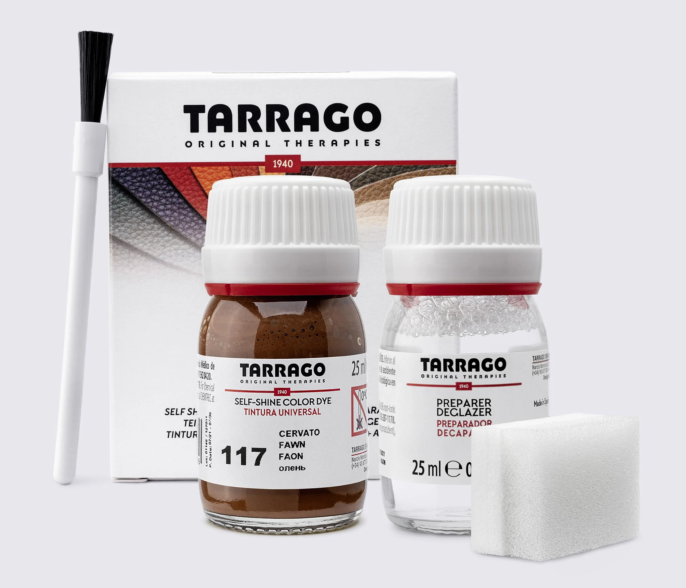 Фарба для гладкої шкіри та текстилю + очищувач Tarrago Color Dye, 2*25 мл, TDC05