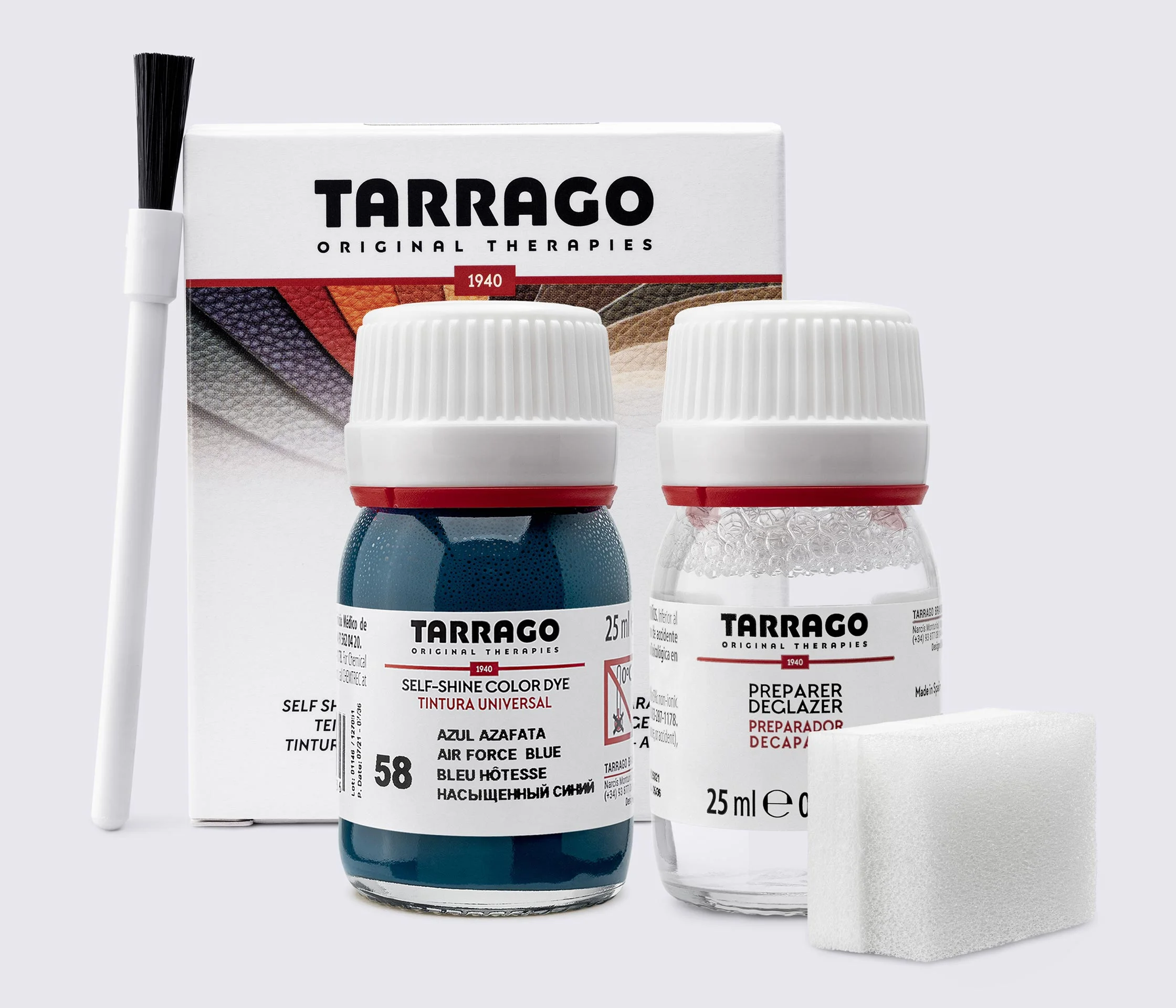Фарба для гладкої шкіри та текстилю + очищувач Tarrago Color Dye, 2*25 мл, TDC05