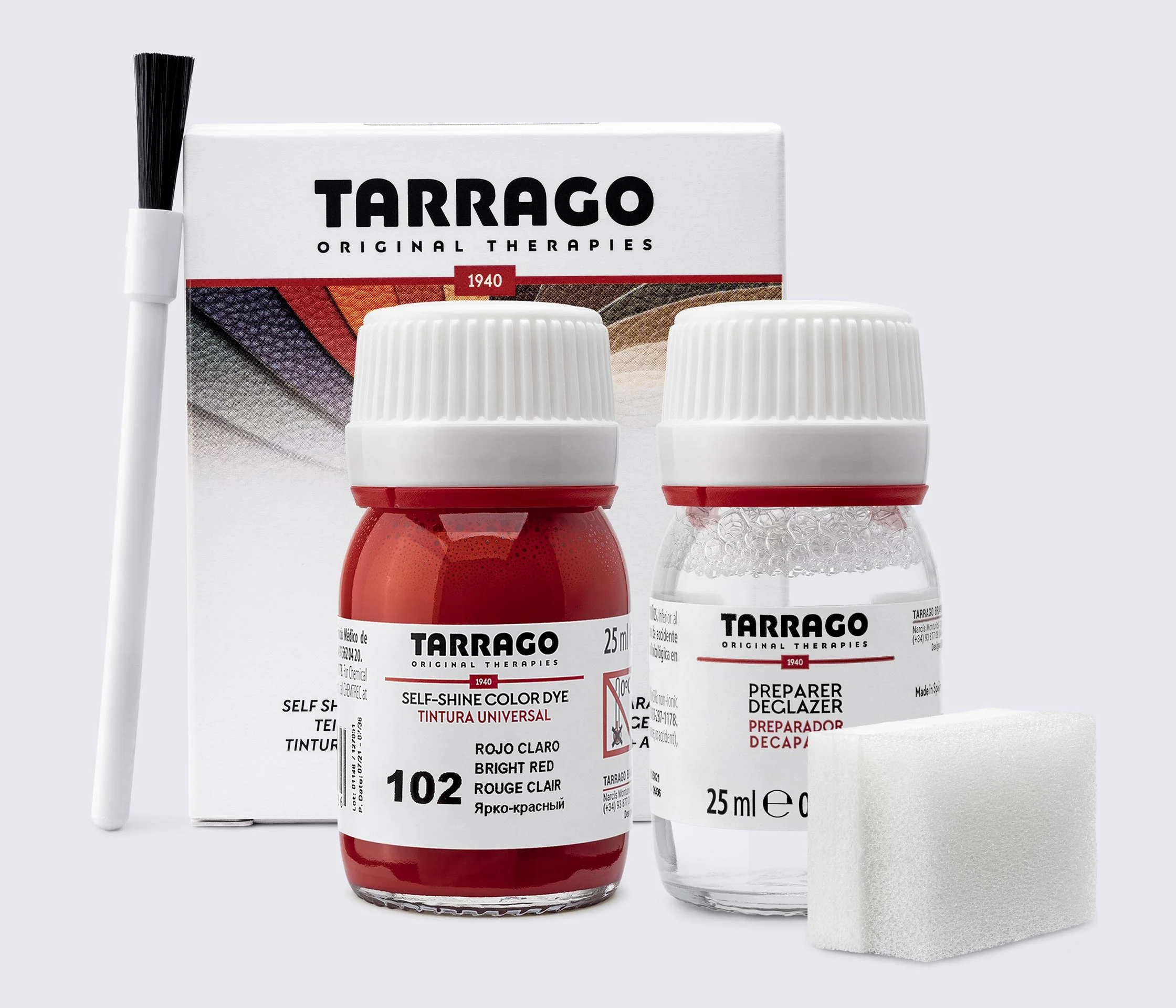 Фарба для гладкої шкіри та текстилю + очищувач Tarrago Color Dye, 2*25 мл, TDC05