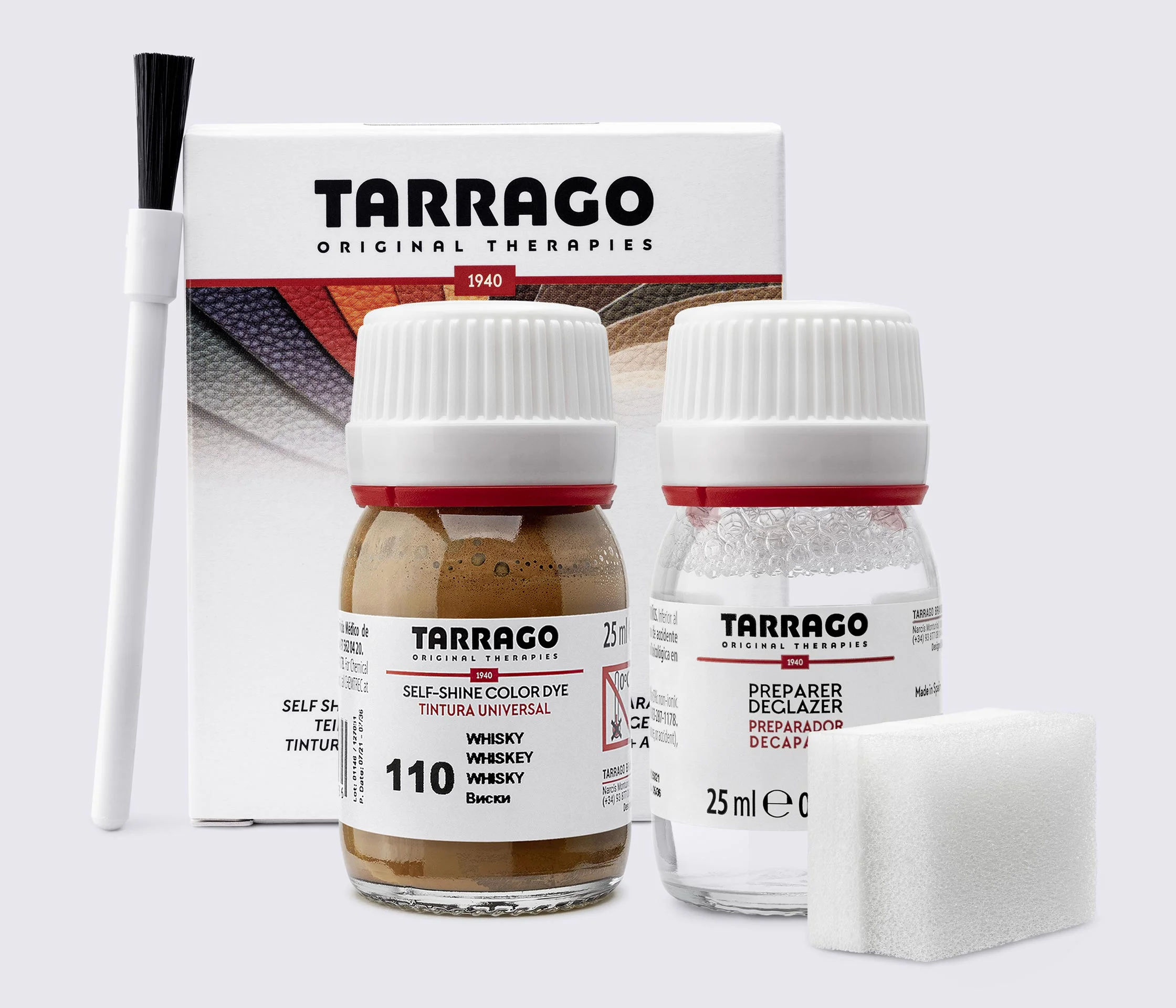 Фарба для гладкої шкіри та текстилю + очищувач Tarrago Color Dye, 2*25 мл, TDC05